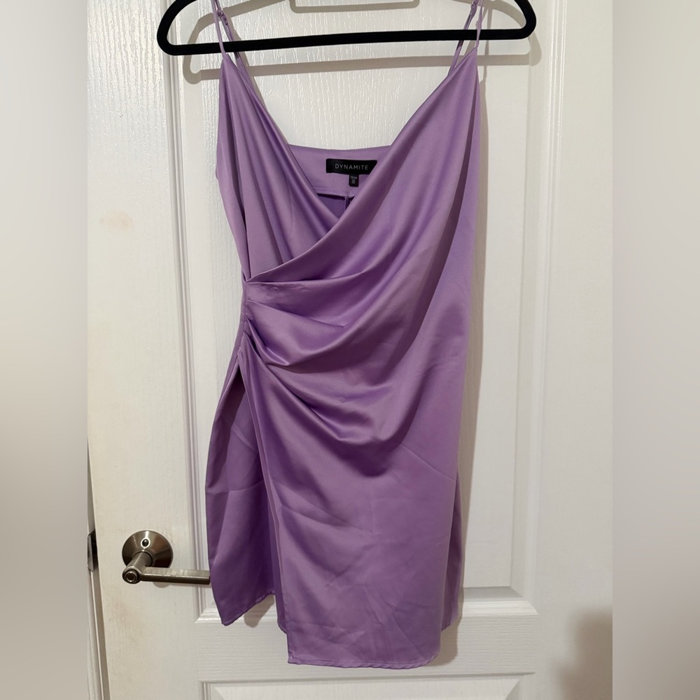 Dynamite Lavender Draped Mini Dress